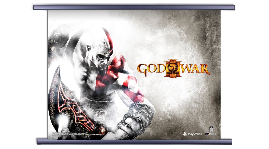 God of War Chains of Olympus Video Game Fabric Wall Scroll 