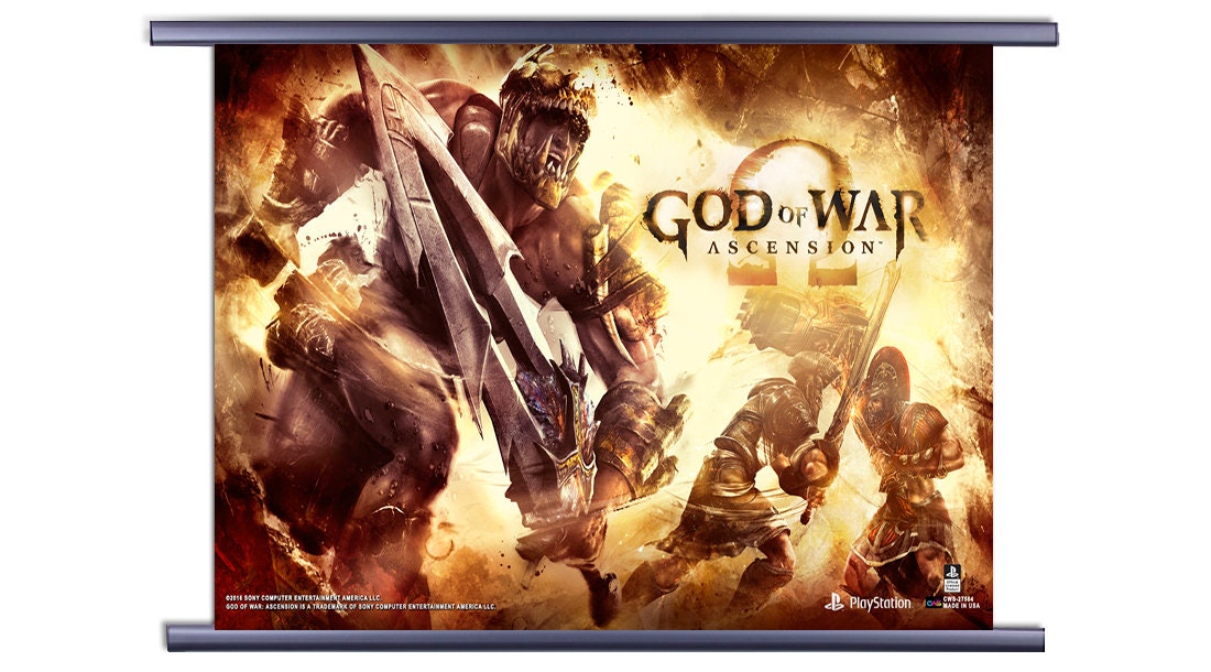 God of War Chains of Olympus Video Game Fabric Wall Scroll 