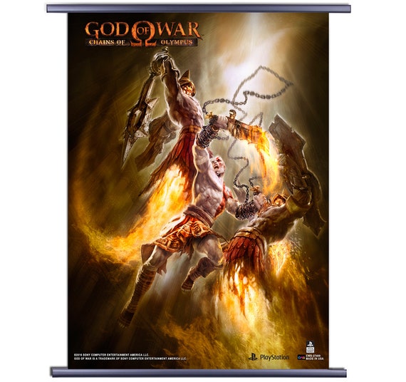 God of War Chains of Olympus Video Game Fabric Wall Scroll 