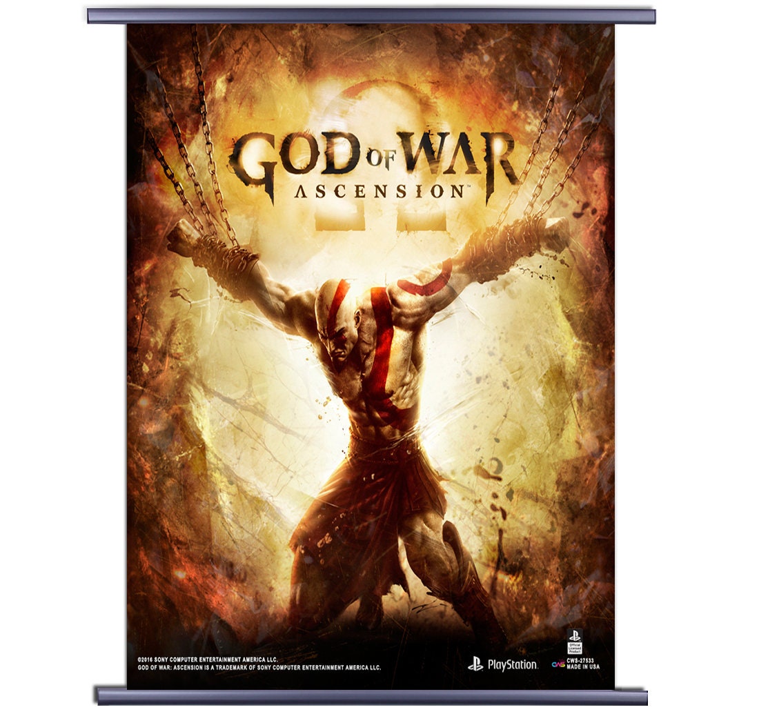 God of War Chains of Olympus Video Game Fabric Wall Scroll 