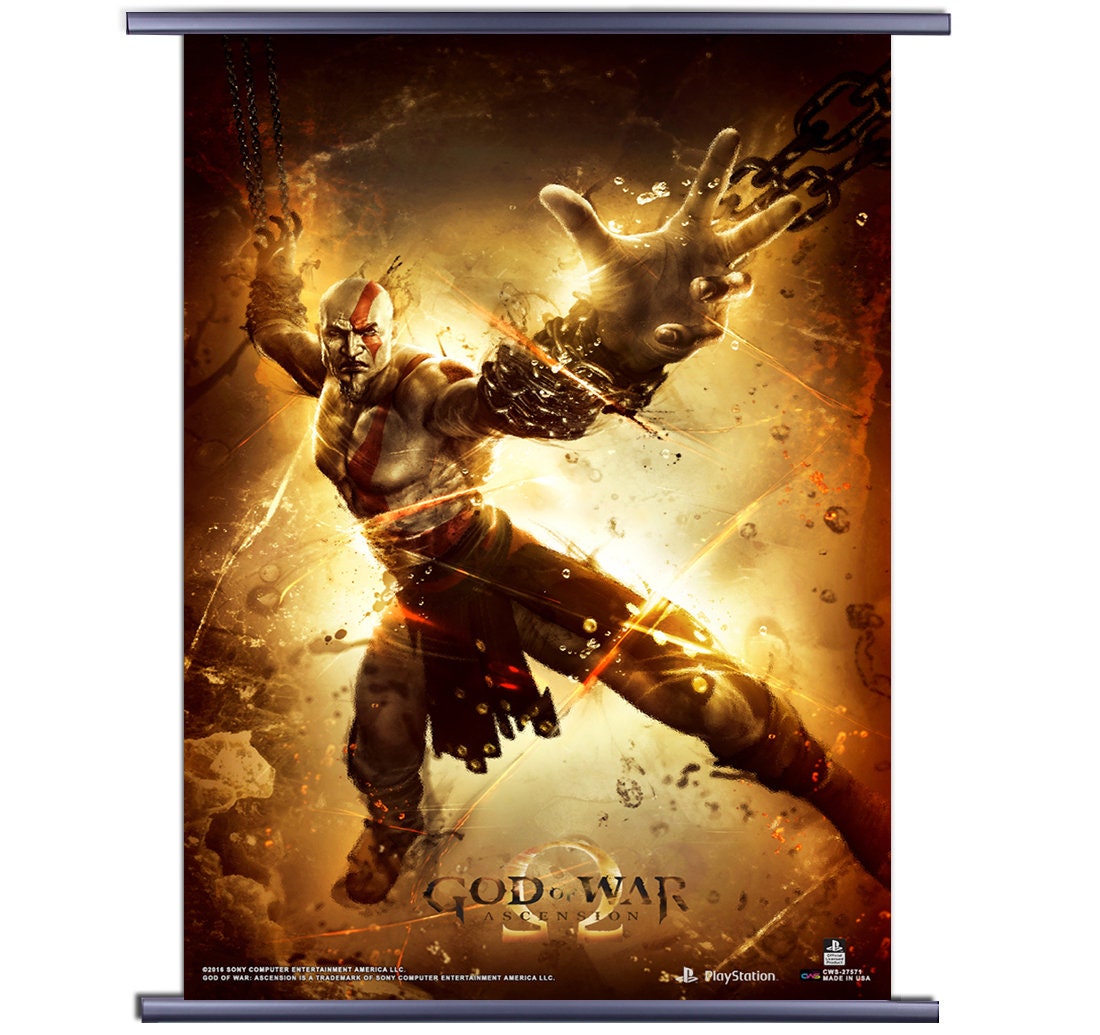 God of War Chains of Olympus Video Game Fabric Wall Scroll 