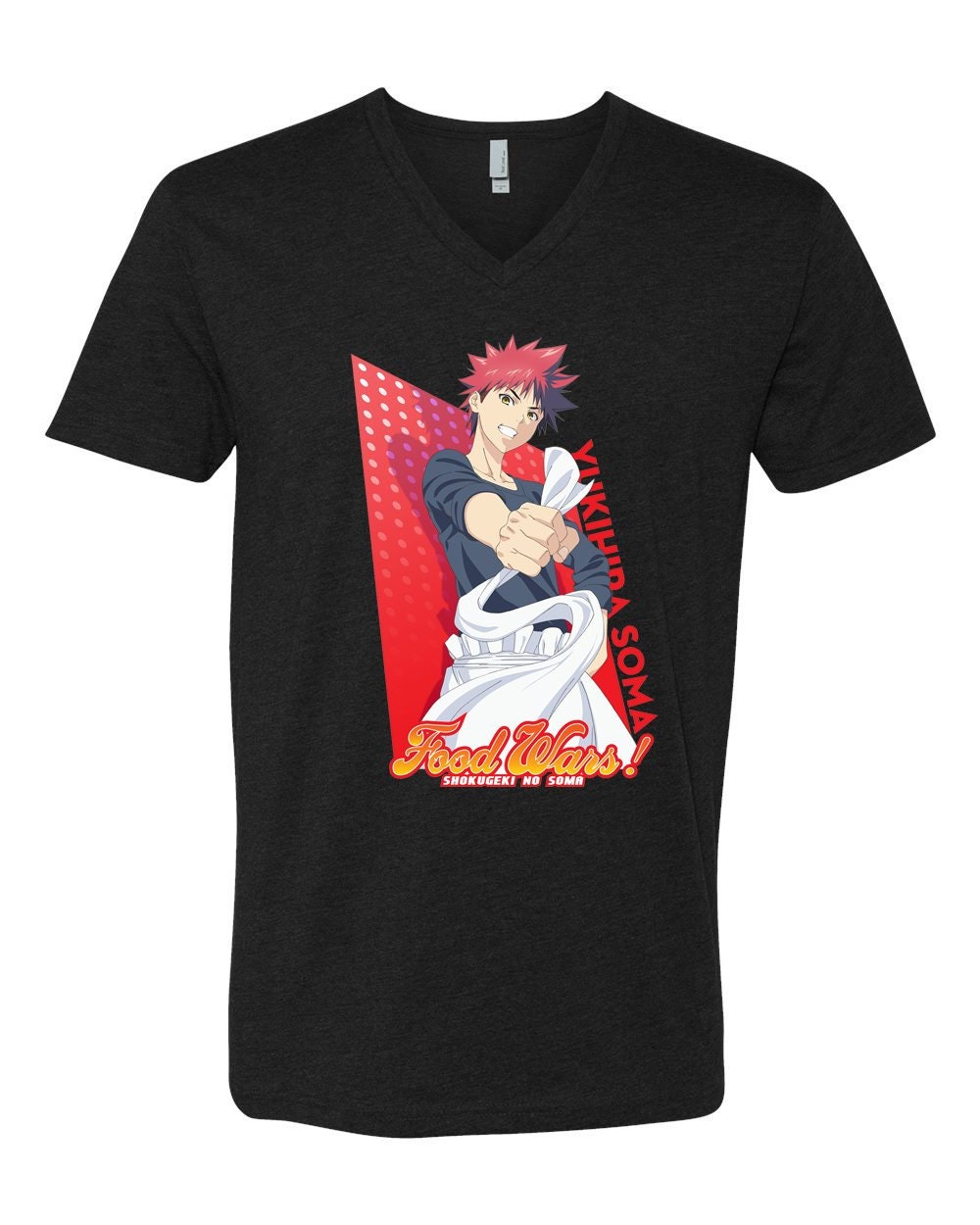 Food Wars Soma Yukihira V-neck T-shirt Officially Licensed 