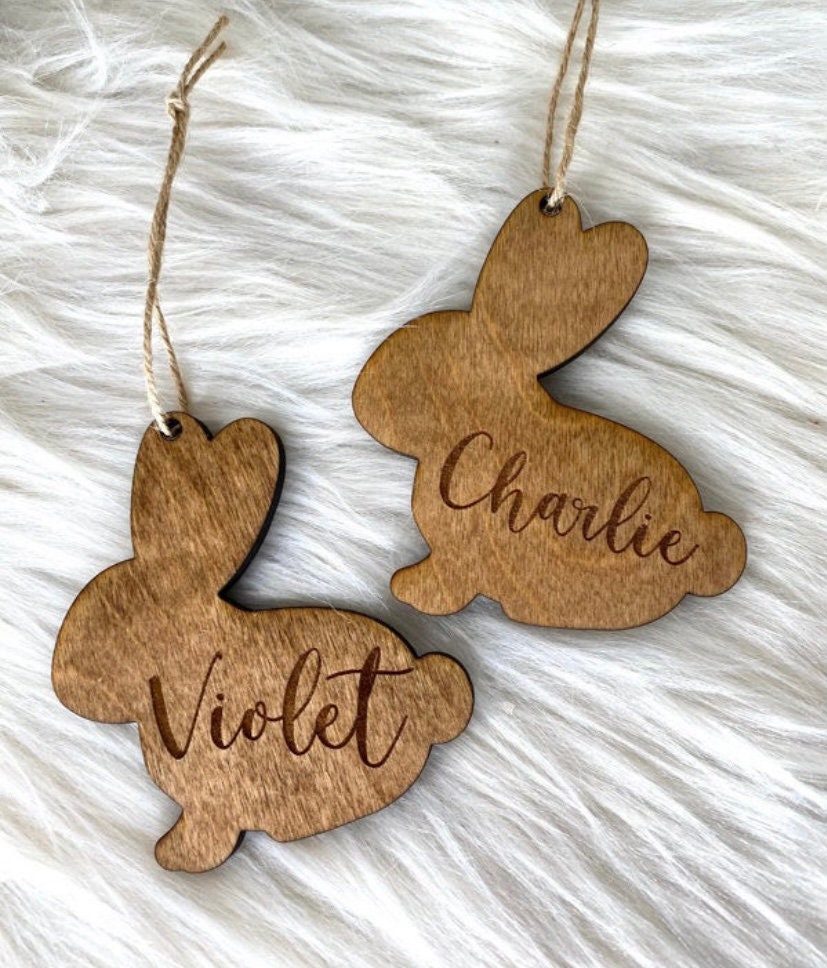 Hase Tags Ostern Korb Tags Ostern Namensschilder gravierte - Etsy.de