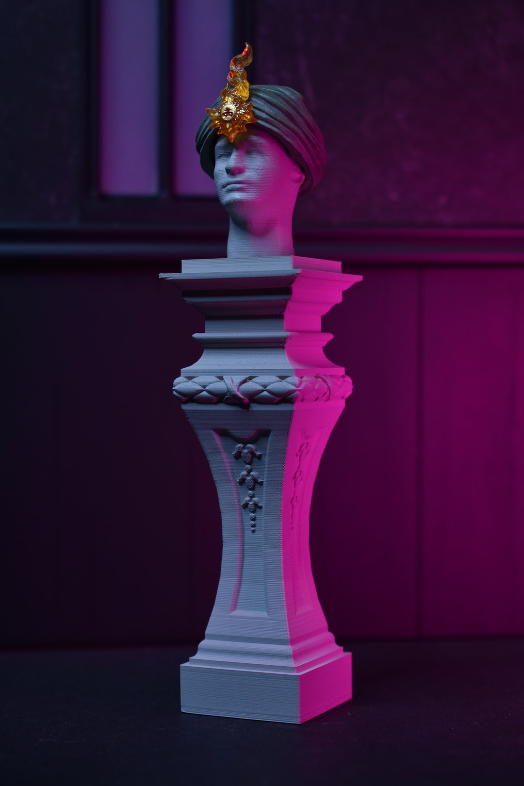 Statue Pedestal Base With 2 Statue Head. Etsy