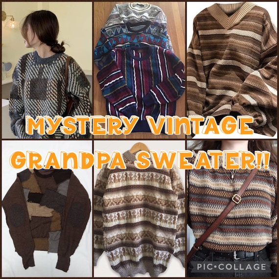 Mystery Vintage Grandpa Sweater Etsy