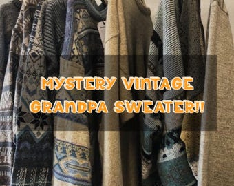 Mystery vintage grandpa sweater!!