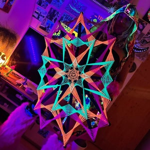 Colorsun : String Art - UV Psychedelic wall decor - Spider web art