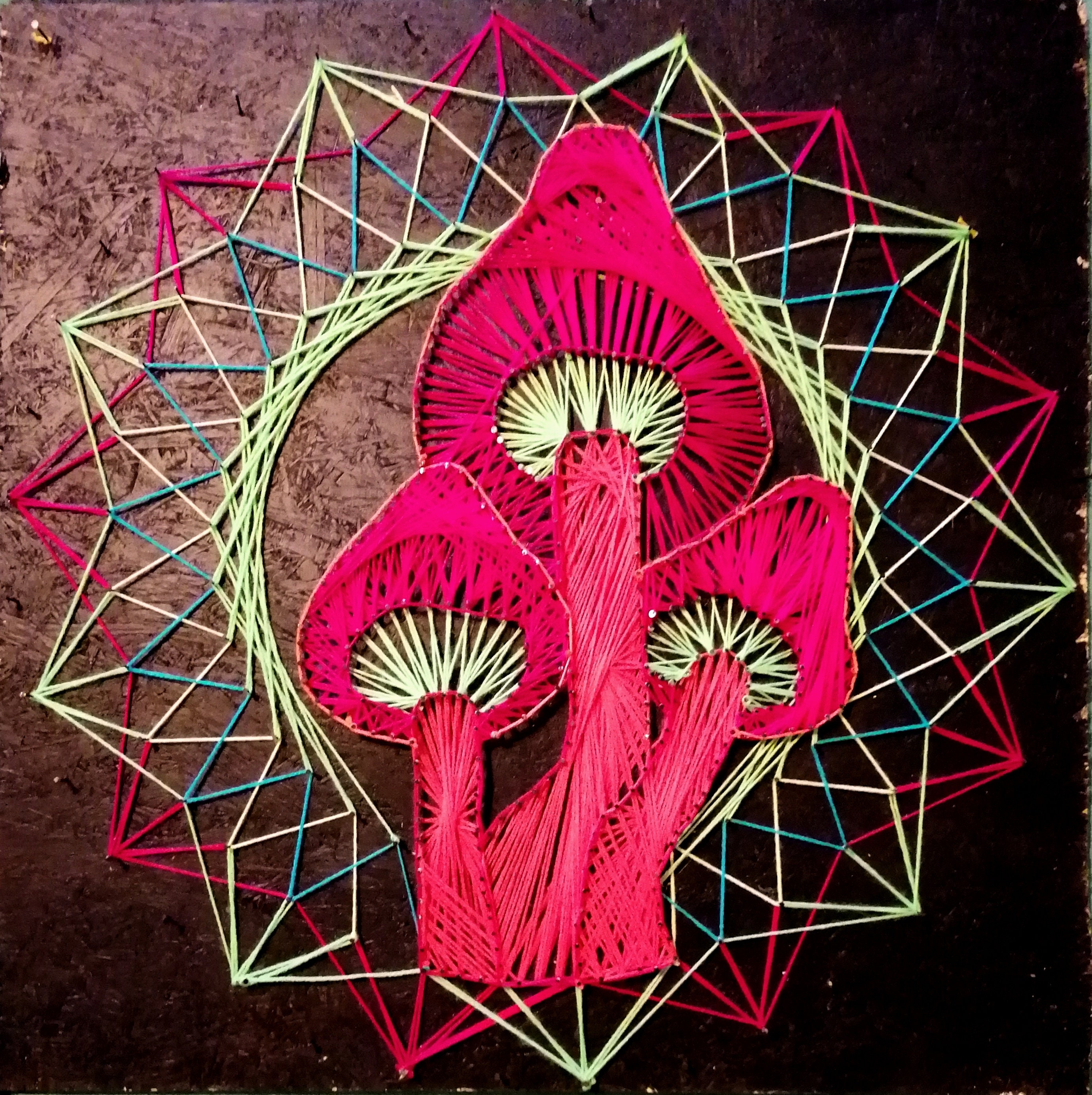 Psychadelic mushrooms string art Etsy