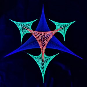 Toxic : UV String art - Black light visual art - Knitting pattern