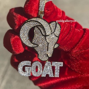 Custom Iced Out Goat Face Pendant In 925 Sterling Silver CZ/ VVS Moissanite Diamond / Hip Hop Pendant / Customized Jewelry / hip Hop Jewelry