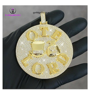 Personalizado Iced Out OTE LORD Nombre Colgante 925 Plata de Ley CZ / Diamante Moissanite / Iced Out / Joyería personalizada / Colgante de Hip Hop