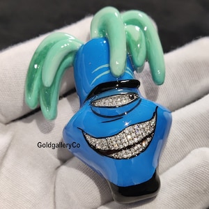 Custom Iced Out Cartoon VVS Moissanite Diamond, Customize Mens Charm Pendant, Hip Hop Pendant, Best Gift, Pass Diamond Tester