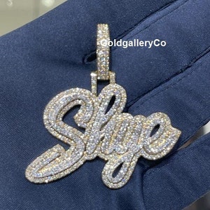 Benutzerdefinierte geeist, Unisex Anhänger, VVS Moissanit Diamant Schmuck, Hip Hop Anhänger, kundenspezifische Namen Anhänger, bestehen Tester, Unisex Schmuck