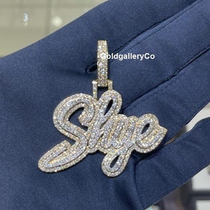 Custom iced Out Unisex Pendant, VVS Moissanite Diamond jewelry, Hip Hop Pendant, Customized Name Pendant, pass tester, Unisex Jewelry