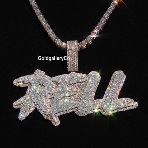 Benutzerdefinierte Iced Out VVS1 Moissanite Anhänger, Benutzerdefinierte Buchstabe Anhänger, kundenspezifische Schmuck, Hip Hop Anhänger, Unisex Anhänger, Pass Diamanttester