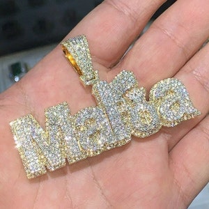 Personalizado hecho a mano cualquier letra o nombre inicial colgante 925 plata esterlina Ice Out Cz/moissanite diamante/colgante 3D/colgante personalizado