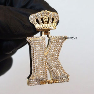 Customize VVS Moissanite Pendant In 925 Silver, Crown Diamond Bail, Custom Jewelry For Men & Women, Iced Out Pendant, Pass Diamond Tester