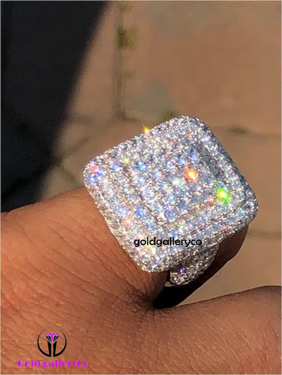 Sterling silver 2024 hip hop rings