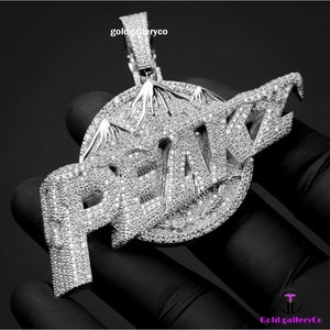 Customized Iced Out PEAKZ Pendant 925 Sterling Silver CZ/ Moissanite Diamond / Customized Jewelry / Custom Men&#39;s Pendant / Hip Hop Pendant