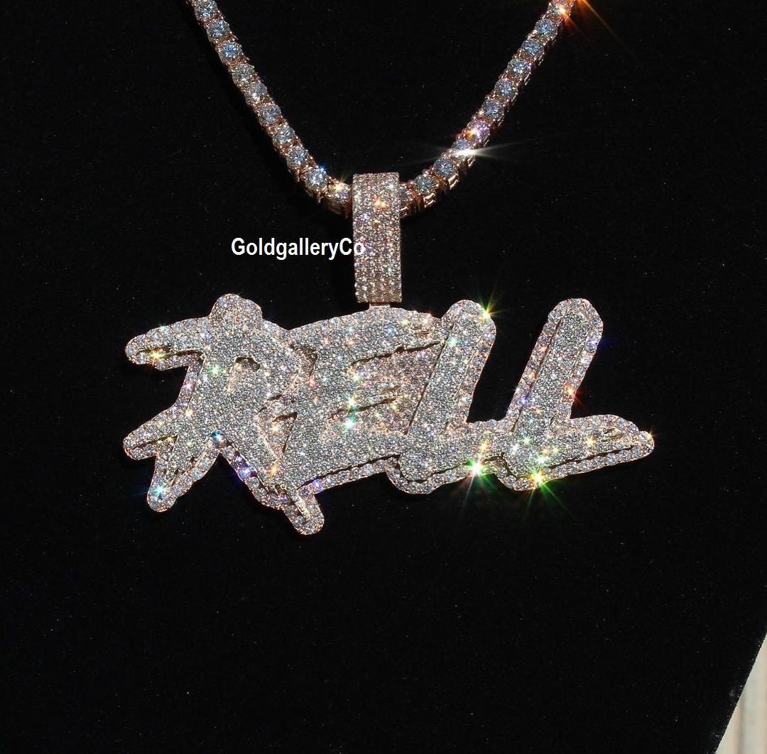 Custom Iced Out VVS1 Moissanite Pendant, Custom Letter Pendant, Customized Jewelry, Hip Hop Pendant, Unisex Pendant, Pass Diamond Tester