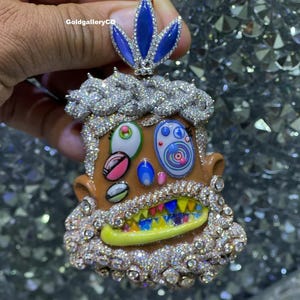 Custom Jesus Enamel Pendant In 925 Silver VVS Moissanite Diamond, Iced Out Jewelry, Jesus 3D Pendant 2.70 Inch, Pass Diamond Tester