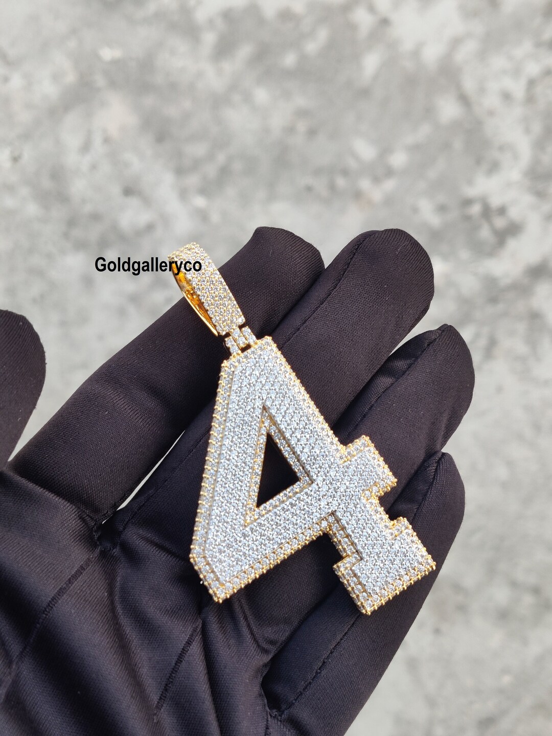 Custom Iced Out Any Number Pendant, CZ/ Moissanite Diamond, Customized ...
