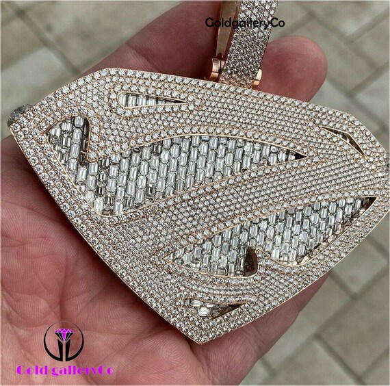 Iced out superman pendant best sale