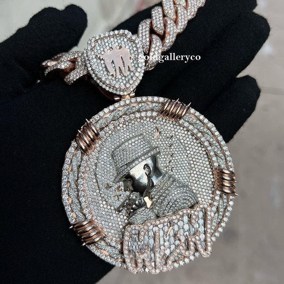 Customized Any Logo Name Pendant 925 Sterling Silver CZ