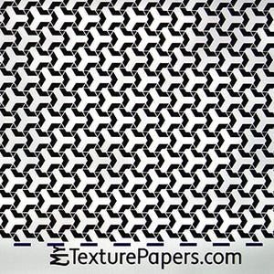 May include: Black and white geometric pattern with a repeating design of interlocking triangles. The pattern is on a white background and the triangles are black. The pattern is seamless and repeats infinitely. The image is a digital illustration.