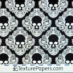 100442  7.5x2.5 Rolling Gothic Skull Mill Laser Texture