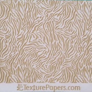 May include: White textured paper with a gold zebra print pattern. Design 100137. TexturePapers.com