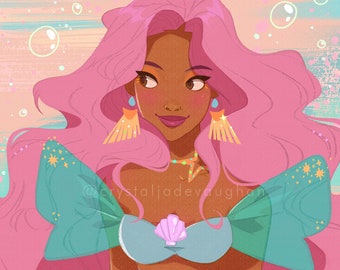 Mermaid Bengal Rose print