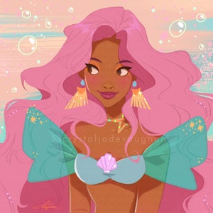 Mermaid Bengal Rose print