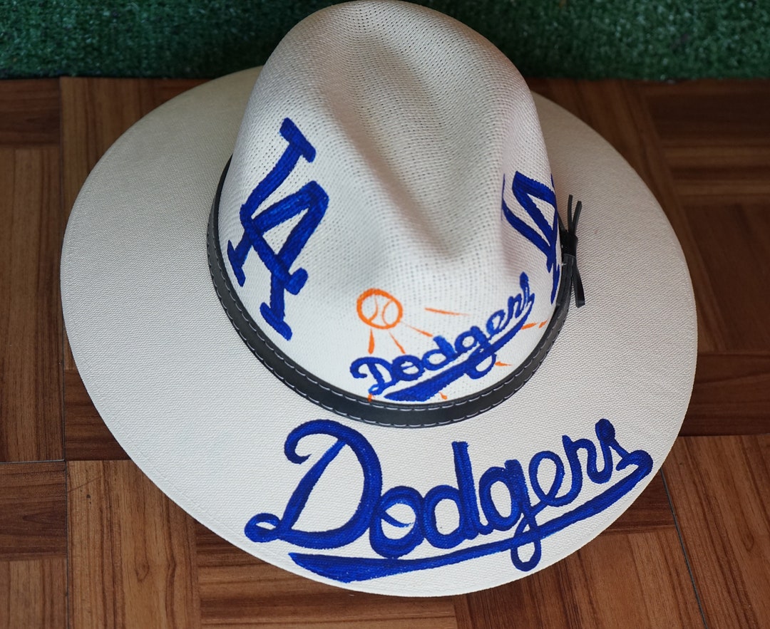 Dodgers Hat Painted Hat, Summer Hat Los Angeles Dodgers Mexican Hat