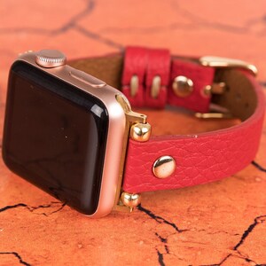 Leather Apple Watch Band 38mm 40mm 41mm 42mm 44mm 45mm, Customized iWatch Bracelet for Series 7 6 5 4 3 2 1 & SE, Apple Watch Strap Gift
