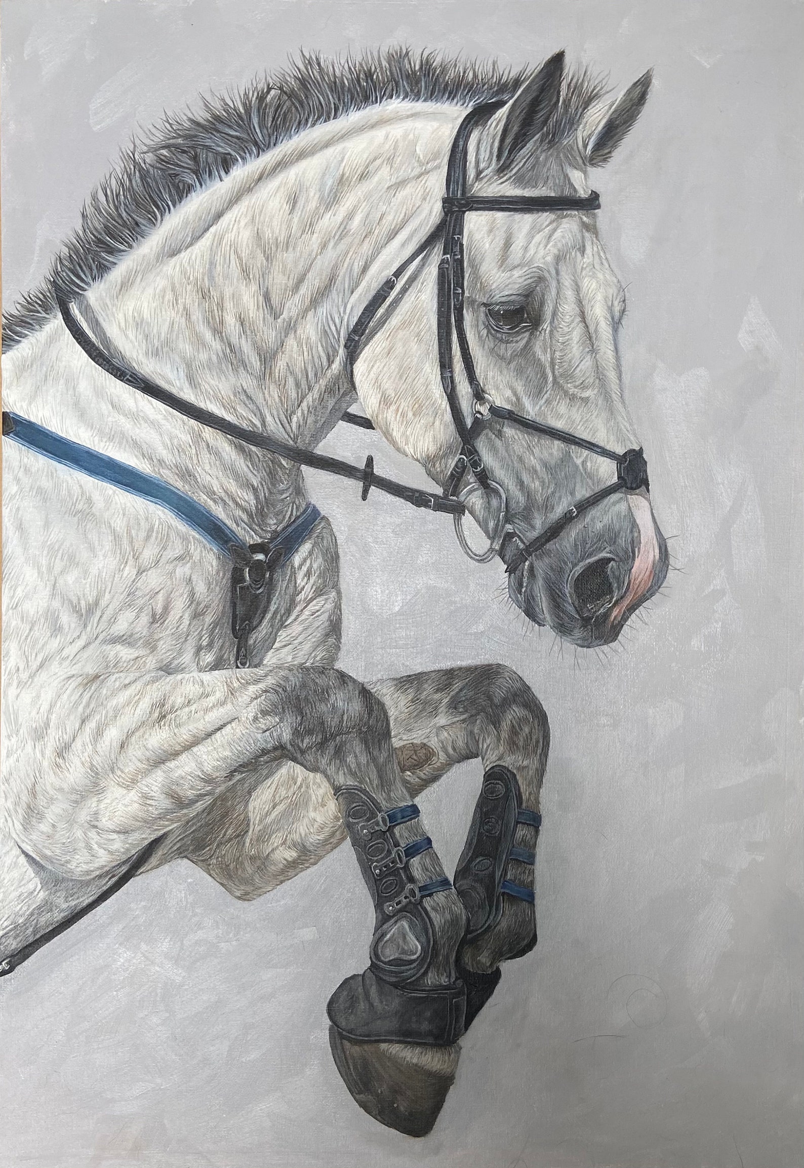 Horse jumping oil painting Etsy