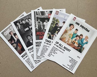Wydruki na okładkach albumów One Direction