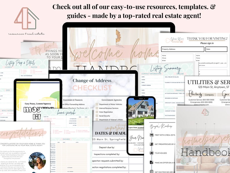 Ultimate Real Estate Agent Planner Bundle Daily, Weekly, Yearly Planner and Goals Tracker for