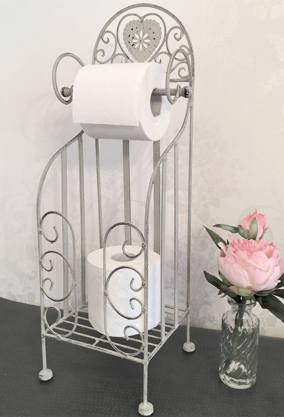 Shabby Chic Toilet Roll Holder Stand French Vintage Free Etsy