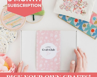 3 Month Pick your Craft Subscription - Craft Kits from Cosy Craft Club