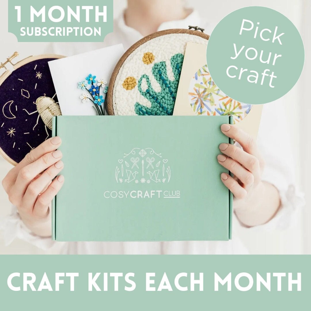 1 Month Pick Your Craft Subscription Craft Kits From Cosy Craft Club