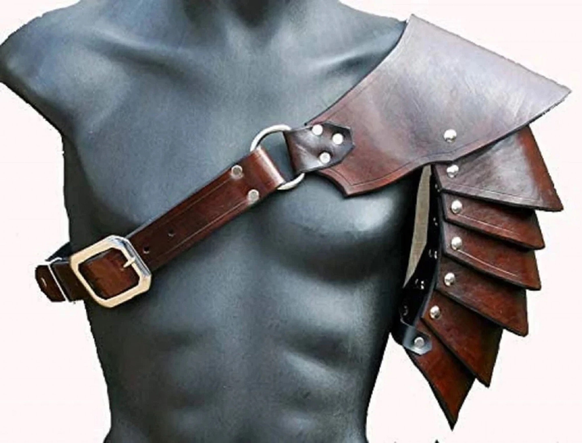 Leather Spaulder SCA Articulated Pauldron Spaulder genuine Etsy