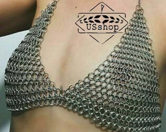 Medieval Butted Chain mail Bra for hot Women metal lingerie bra top style  Aluminium Chainmail : : Clothing, Shoes & Accessories