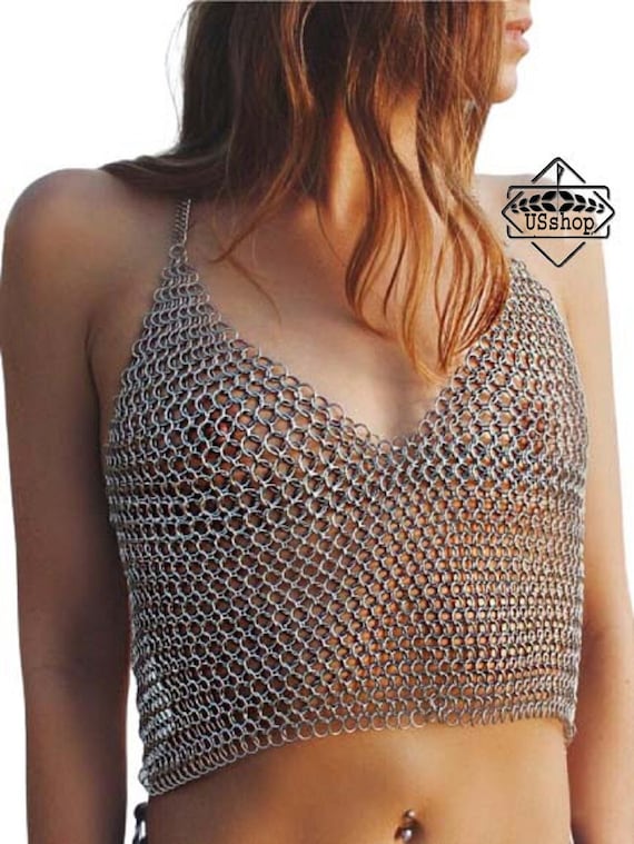 Chainmail Top, Medieval Top ,hot & Sexy Beautiful Female Women Girls Bra -   Canada