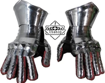 Medieval Gauntlets Armor Metal Plate Pair Gloves Knight Reenactment SCA LARP s5 