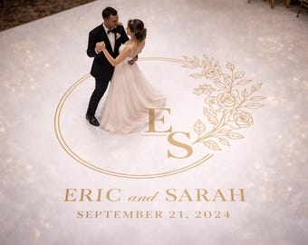 Full Print Custom Wedding Decal Dance Floor Wrap Gloss Removable Vinyl. Wedding Dancefloor design. Free Shipping