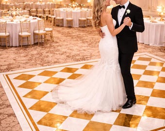 Checkerboard Wedding Decal Dance Floor Wrap Gloss/Matte Removable Vinyl | Covers Your Entire Dancefloor | Checkerboard Design | Ships Free.