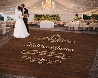 Wood Grain Wedding Dance Floor Wrap, Rustic Barn Floor Decal, Removable Vinyl Matte or Gloss, Custom Wedding Logo
