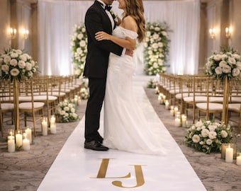 Customizable Wedding Decal Aisle Runner Wrap | Gloss Removable Vinyl | Monogram Printed on the aisle | Wedding logo design| Free Shipping