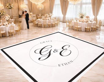 Custom Wedding Dance Floor Wrap | Self Stick Dance Floor | Monogram Vinyl Floor Decal | Reception Dance Floor | Wedding Decor